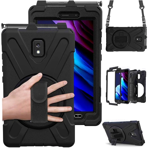DreamerX for Samsung Galaxy Tab Active 3/Active5 8.0 Case, Hybrid Shockproof Rugged Drop Protective Case with Stand Handle Hand/Shoulder Strap for Galaxy Tab Active5 8