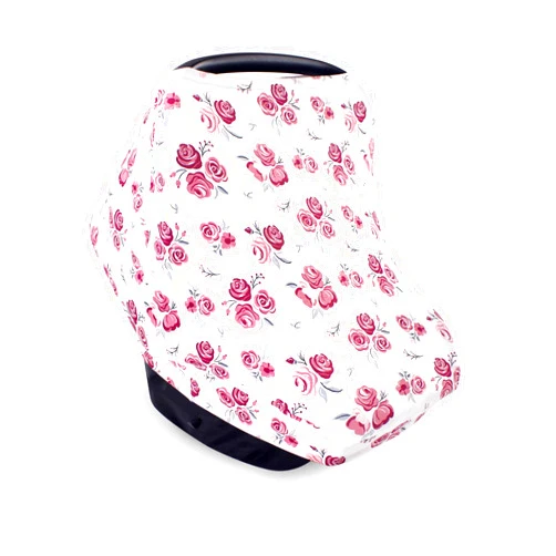 Hudson Baby Unisex Baby Multi-use Car Seat Canopy, Roses, One Size
