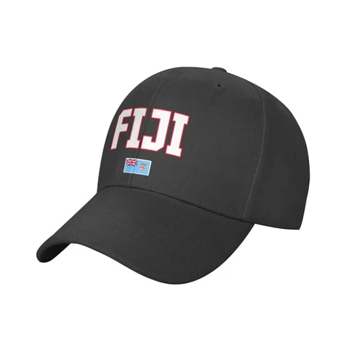 KAOWUIEF Fiji Flag Baseball Cap Adjustable Unisex Black Patriotic Dad Trucker Hat