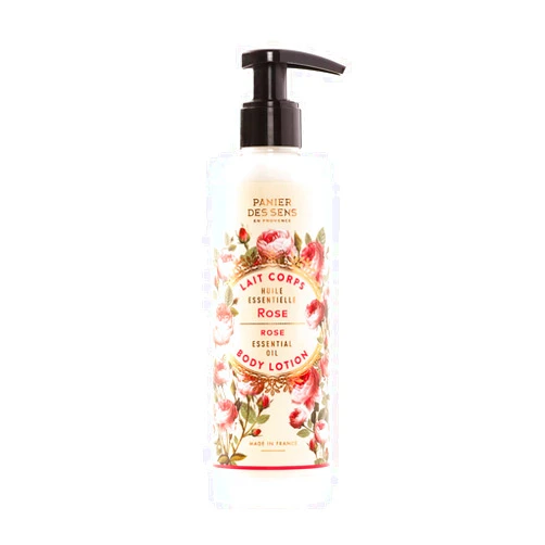 Panier des Sens - Rose Body Lotion for Dry Skin - Hydrating Body Cream for Women - Fluid Body Moisturizer with Shea Butter & Olive Oil - 97% Natural Ingredients Body Care - 8.45 Floz