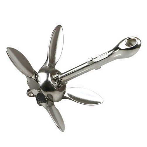 SINJEE Marine Anchor, Folding Anchor, Grapnel Anchor for Small Yacht Canoe Paddle Board Kayak, Folding Grapnel Boat Anchor Stainless Steel, 316 Stainless Steel Kayak Anchor Accessories