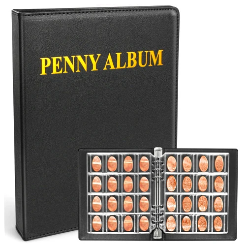 tutata Pressed Penny Book, Penny Collection Album for Collectors, Holds 192 Coins, Black