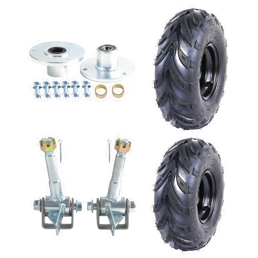 YC Yier Set of 2 YC Yier 145/70-6 ATV Go Kart Tires and Rims 145x70-6 Inch Golf Cart Tires Go Kart Buggy ATV Mini-bikes Quad Bike Tires and Wheels with Steering Knuckles Wheel Hubs 3 Hole