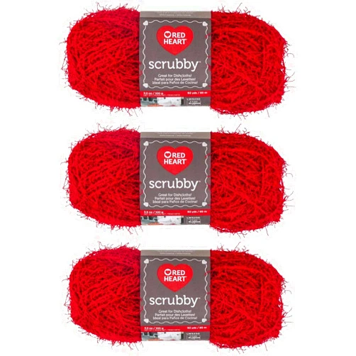 Red Heart Bulk Buy: Red Heart Scrubby Yarn (3-Pack) Cherry E833-905