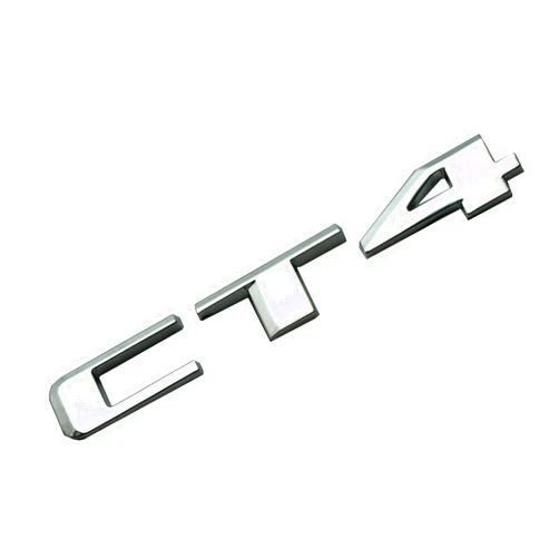 NATUBAS 1x Metal CT4 Rear Trunk Decklid Letter Adhesive Badge Emblem Nameplate Decals Fit for CT4 Sport (Chrome)