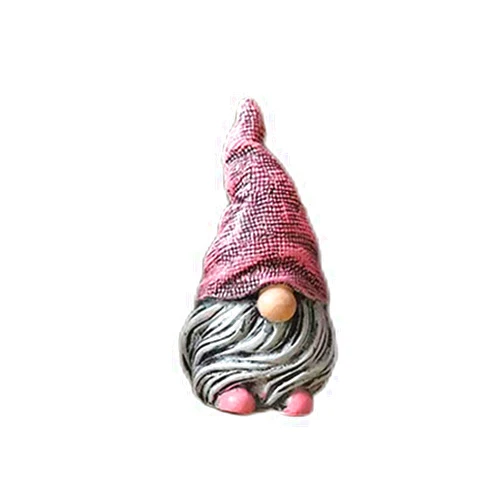 MOOCOCO Gnomes Ornament Resin Statues Mini Dwarf Figurine for Desk Outdoor Garden Patio Porch Lawn Home Decor Sculpture (Pink)