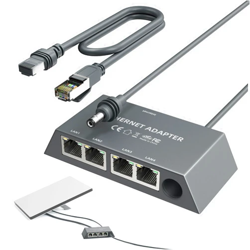 DAIERTEK Starlink Ethernet Adapter Gen 3/Mini with Cat 5e Gen3 Rj45 Cable Starlink Gen 3 Ethernet Adapter 1 to 4 Devices Networked Simultaneously for Cat 5/5e/6/7/8 Cable Fast & Stable Connection