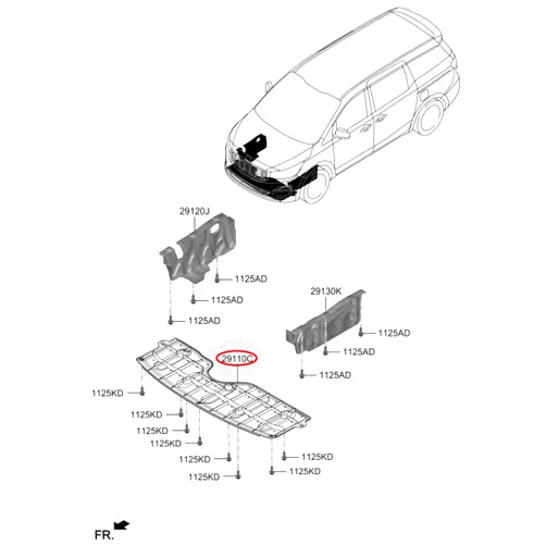 Kia 29110-A9000 - Panel Assembly-Under Cov