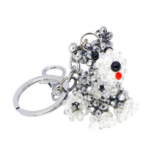 CHENSILAIYI Beaded Dog Keychain Cute Schnauzer Dog Doll for Bags Keys,used as Gifts for Women Boys and Girls