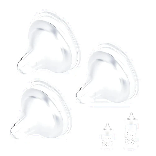 VANEST 3 Packs Silicone Bottle Nipples Compatible with NUK Smooth Flow Anti-Colic Bottles, Replacement Bottle Nipple BPA-Free, No Spill, Anti-Colic, Medium Flow, Size M, 1+ Months