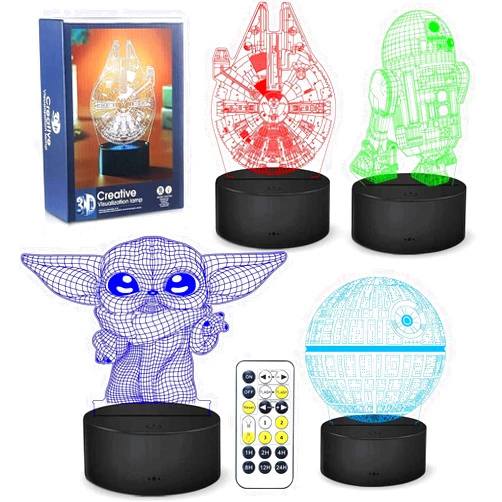 Dreamy Cubby 3D Night Light,4 Pattern with Timing Function Toys LED Night Lamp for Room Decor,Great Christmas Birthday Gifts for Kids and Fans Boys Girls Men