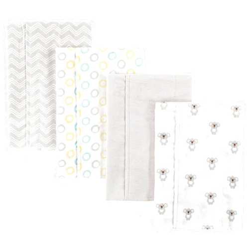 Luvable Friends Unisex Baby Cotton Flannel Burp Cloths, Koala, One Size