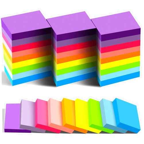 YEECOK 36 Pads Sticky Notes 1.5x2 in Post, 9 Bright Colors Mini Self-Stick Pads Bulk, 75 Sheets/Pad, 2700 Sheets Total