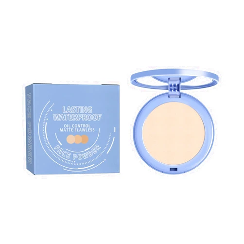 Fnjuucw Oil Control Face Pressed Powder, Waterproof Setting Powder Matte Smooth Long Lasting Finishing Powder Silk Soft Mist Flawless Face Powder Compact (Classic Ivory)
