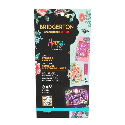 The Happy Planner Happy Planner Sticker Set for Planners, Calendars, and Journals, Easy-Peel Stickers, Scrapbook Accessories, House of Bridgerton Theme, 30 Sheets, 649 Total Stickers