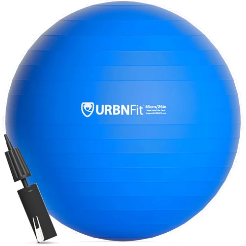 URBNFit Exercise Ball - Yoga Ball in Multiple Sizes for Workout, Pregnancy, Stability - Anti-Burst Swiss Balance Ball w/Quick Pump - Fitness Ball Chair for Office, Home, Gym
