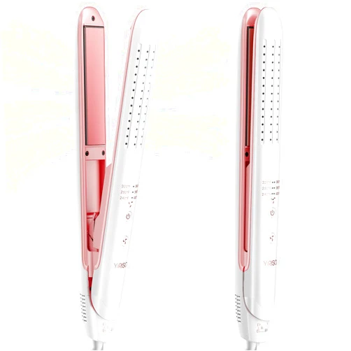 YIRISO 360°Airflow Styler, 240°F to 430°F 2 in 1 Flat Iron Hair Straightener Curler with Cool Air for Short/Long Hair, 6 Adjustable Temps, Long-Lasting Lock-in Style
