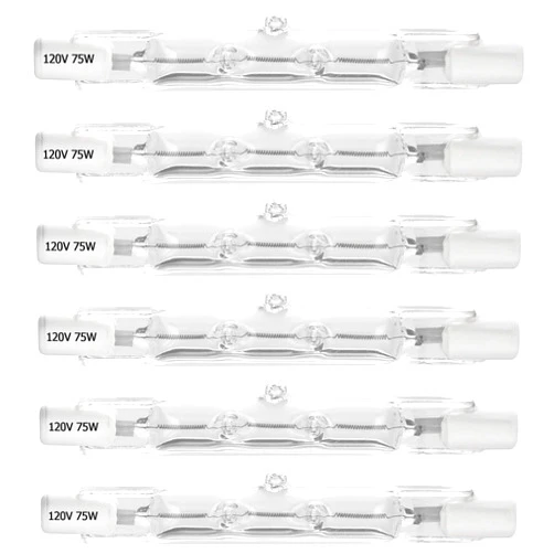 Haraqi 6 Pack Halogen Light Bulb R7S Base J Type 78mm Double Ended Floodlight Bulb 120 Volts 150 Watt T3 for Work, Security, Landscape Lights and Floor Lamps
