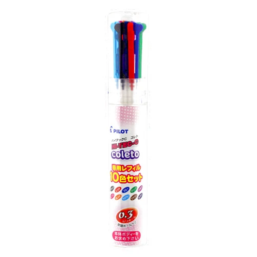 Pilot Gel Ballpoint Pen Hi-Tec-C Coleto 0.3 Refill 10 Color Set (LHKRF1SC310C)