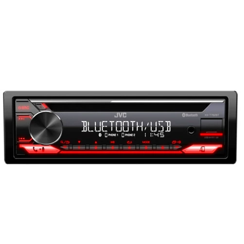JVC Single-Din Built-in Bluetooth, Dual Phone Connection, Android Music Playback, CD MP3 AM/FM USB AUX Input Car Stereo Player, Pandora Spotify Control iHeart Radio Receiver w/FREE ALPHASONIK EARBUDS