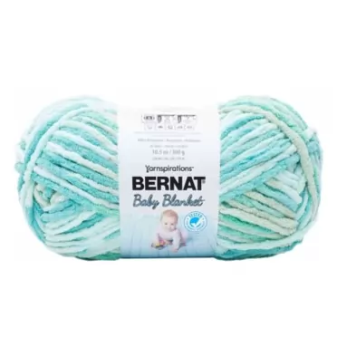 Spinrite Bernat Baby Blanket Big Ball Yarn-Baby Blue/Green