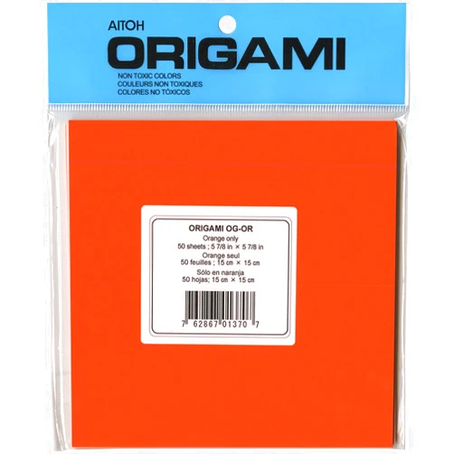 Aitoh OG-OR Origami-Sheet 5.875-Inch-by-5.875-Inch, Orange, 50-Pack