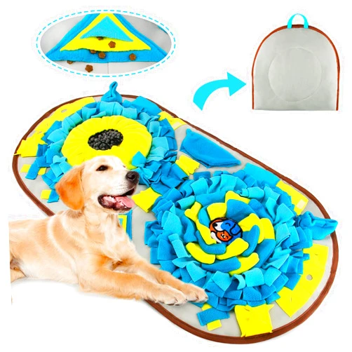 TOTARK Pet Snuffle Mat for Dogs, Interactive Dog Feeding Mat Sniff Mat Nosework Encourages Natural Foraging Skills, Dog Puzzle Toys for Training and Stress Relief (34.6''x18.5'')