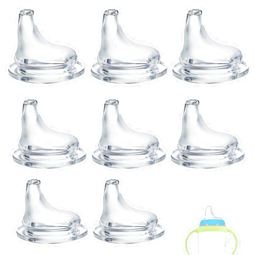 Generic 8Pack Replacement Silicone Spout Compatible with NUK Activity and Learner Cups, Nipple Replacement Spouts Leak-Proof, BPA-Free, Easy to Clean, Easy Transition from Bottle to Cup