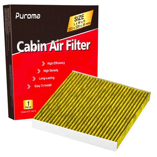 Puroma Cabin Air Filter with Activated Carbon, Replacement for CP134, CF10134, Honda & Acura, Civic, CR-V, Odyssey, CSX, ILX, MDX, RDX, AT134 (1 pc)