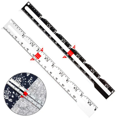 Frienda 2 Pieces Sewing Gauge Metal Sliding Gauge Sewing Measuring Tool Quilting Gauge Ruler for Knitting Crafting Sewing Hemming Measuring Beginner Supplies