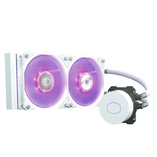Cooler Master CoolerMaster MasterLiquid ML240L RGB V2 White,Close-Loop AIO CPU Liquid Cooler, Gen3 Dual Chamber Pump,240mm Radiator,SickleFlow 120 PWM ARGB, AMD Ryzen AM5/AM4, Intel LGA1700/1200 (MLW-D24M-A18PC-RW)