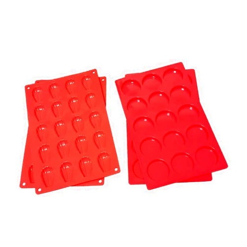 M. Gastro Kitchens 4 Pcs Set of 15 Cavity Mini Muffin Top (x2) and 20 Cavity Madeleine (x2) Baking Pan, Brownies, Keto Cheese Crisps, 2