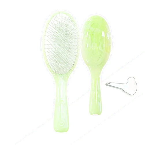 TEGOOL Detangling Hair Brush on All Wet or Dry Hair Types - Dazzling Color -built-in Cleaning Tool - Detangler Hairbrush Flex Bristles,Gentle Glides Through Hair Tangles For Women,& Men (Candy Green)