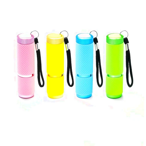 DAFURIET 4 Pack Mini Flashlights, 9 LED Glow-in-The-Dark Aluminum Lights with Straps – Perfect for Camping, Hiking, and Emergency