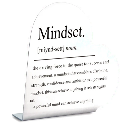 Ffriidomm Mindset is Everything Desk Decor, Inspirational Gifts for Coworkers Women, Inspirational Office Decor for Women Coworker Colleague Friends Employees Boss, Home Office Work Desk Book Shelf Decor MH05