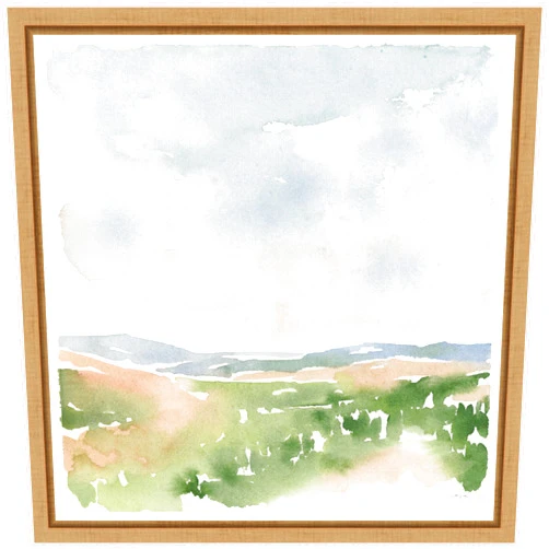 Amanti Art Framed Canvas Wall Art 16x16 Gentle Landscape I by Katrina Pete, Framed Wall Art Canvas, Landscapes Artwork, Modern Decor, Small Poster Painting for Living Room, Bedroom, Bathroom,