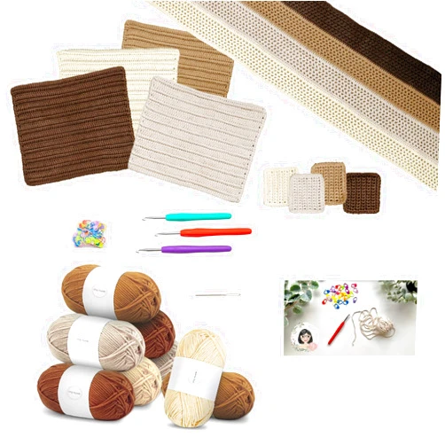 My Nuvis Crocheting Kit for Beginners-Crochet Kit for Starters Adult Crafts & Kids Crafts-Choose Your Project-Coasters & Placemats or 1 Table Runner-Instructional Videos, Crochet Accessories-Crochet