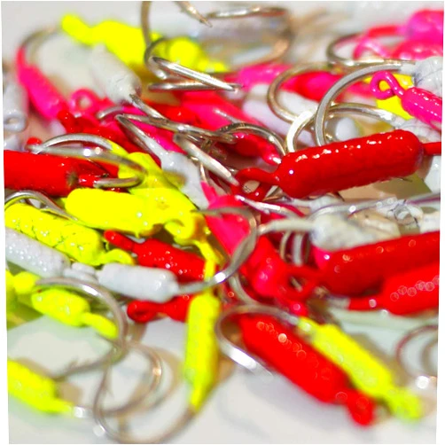 Generic Yellowtail Snapper Jig - 75 ct -Mixed 5 Colors - Mixed Weights - 1/32, 1/16, and 1/8 oz