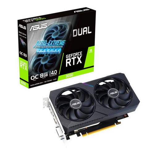 ASUS Dual GeForce RTX™ 3050 V2 OC Edition Graphics Card (PCIe 4.0, 8GB GDDR6, HDMI 2.1, DisplayPort 1.4a)