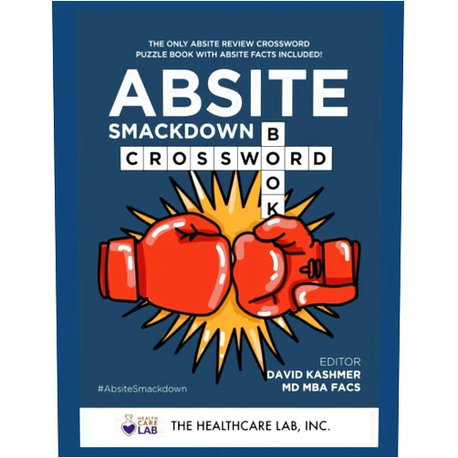 By David Kashmer MD MBA FACS (Author), Riley Sharbonno MSN ENP (Author), Gregory Duhon MD (Author), John Lucas DO (Author) & 1 more Absite Smackdown! Crossword Book: The Only Absite Review Crossword Puzzle Book wIth Absite Facts Included