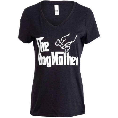 Ann Arbor T-shirt Co. The Dogmother | Funny Cute Dog Mother Mom Owner Pet Doggo Pup Women V-Neck T-Shirt