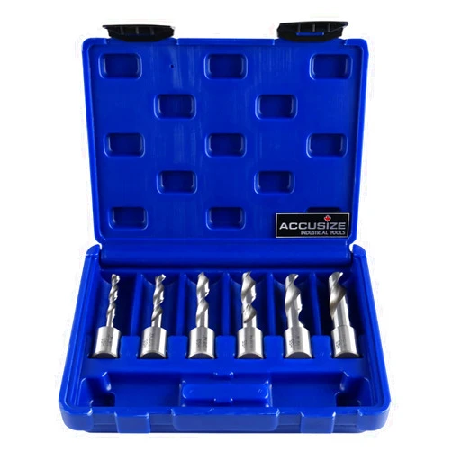 Accusize Industrial Tools 6pcs/Set H.S.S. Fully Ground Drill Sets with 3/4