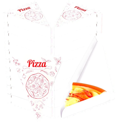 Teenyyou 36 Pcs pizza slice box Disposable Single Pizza Slice Tray 9.65 x 7.28 x 1.77 In Pizza Slice Container Pizza Holder Pizza Slice Container for Birthday Wedding Party Supplies