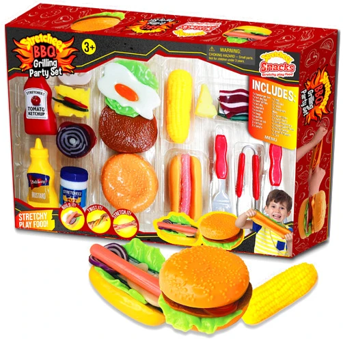 Nature Bound Stretcheez Play Food BBQ Grilling Set for Kids - Squishy and Realistic Pretend Food