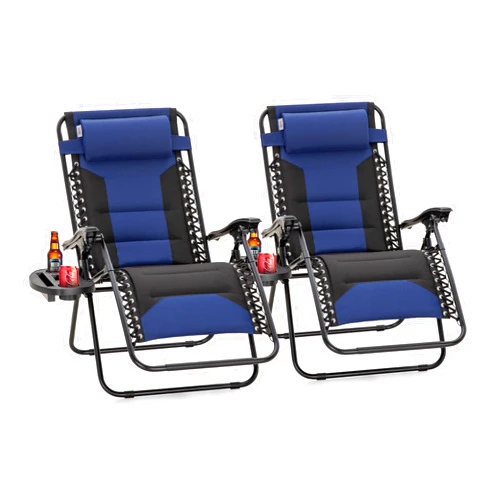 PHI VILLA Zero Gravity Chair Set of 2, Padded Anti Gravity Recliner, Oversized 28