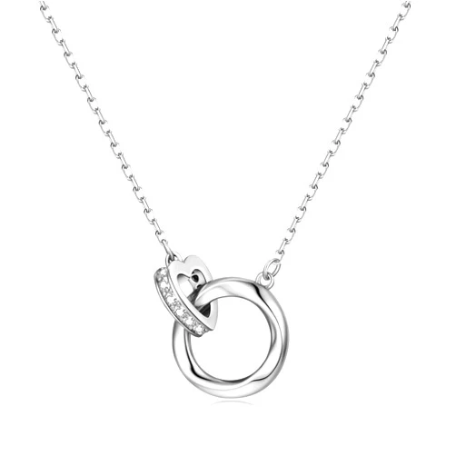 BRAYEG S925 Sterling Silver Necklace for Women-Möbius Strip Eternal Love Chain necklaces,Gold,White Gold Exquisite Circle Necklace,Gift for Girlfriends,lovers,Friends,for Christmas,Valentine's Day,Birthday