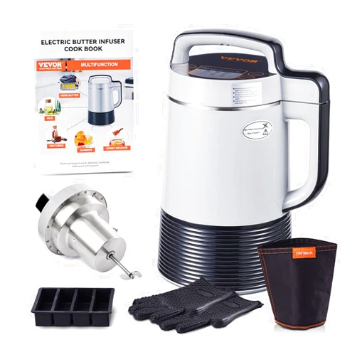 VEVOR Butter Infuser Machine, 6 Functions Herbal Infuser, Magic Butter Machine & Oil Infusion Machine with Customizable Temperature And Time, 190 Mesh Filter, Silicone Glove, Butter Mold, Cookbook