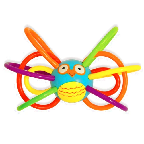 Manhattan Toy Zoo Animal Winkel Owl Multicolor Rattle & Sensory Teether for Baby and Toddler