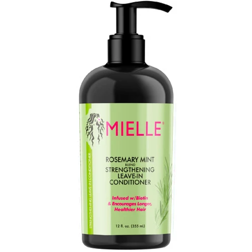 Mielle Organics Rosemary Mint Strengthening Leave-In Conditioner, Supports Hair Strength, Smooth Conditioner for Dry and Crinkled Hair, Weightless Hair Treatment