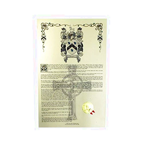 HRC Multop Coat of Arms, Family Crest and Name History - Celebration Scroll 11x17 Portrait - Germany Origin